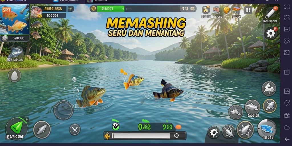 Tangkapan ikan besar dalam permainan memancing 5RT yang seru.