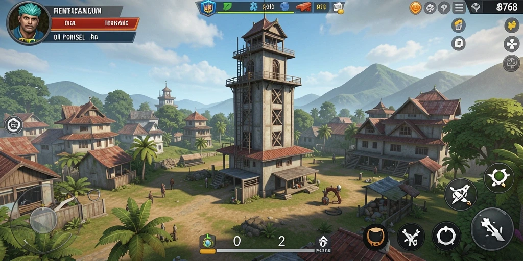 Tampilan gameplay seru di Tower Defense 8768.