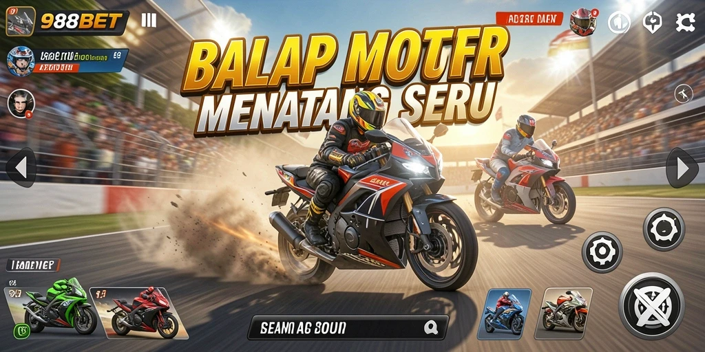 Gameplay seru di balapan motor dengan grafis yang menakjubkan.