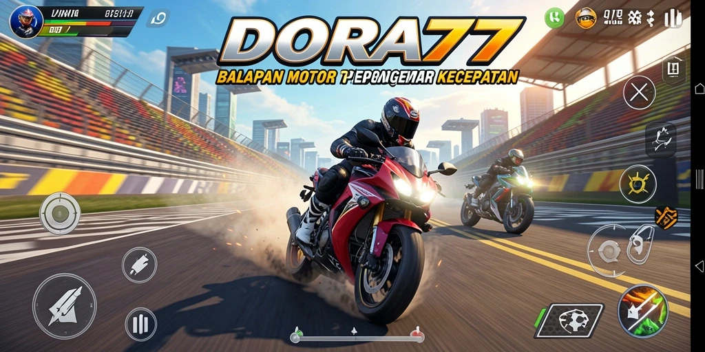 Tampilan menegangkan dari balapan motor di DORA77.