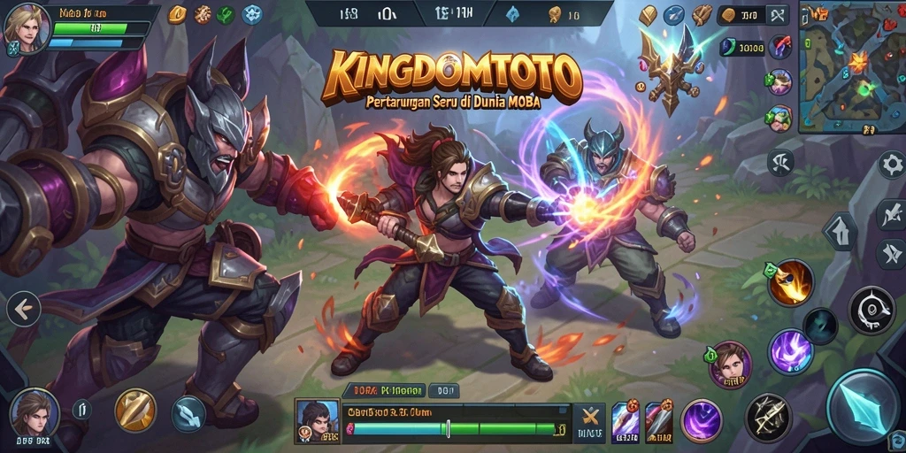 Tangkapan layar KINGDOMTOTO menampilkan aksi seru dalam pertempuran tim.