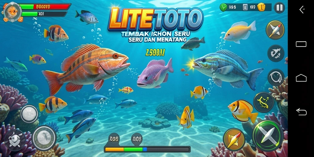 Tampilkan gameplay seru dari LITETOTO saat menembak ikan.