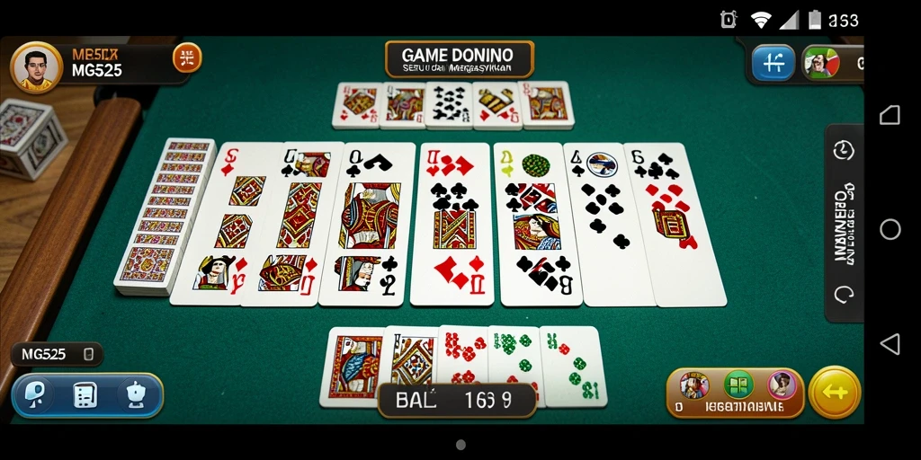 Screenshot MG525 menampilkan gameplay Domino yang seru dan interaktif.