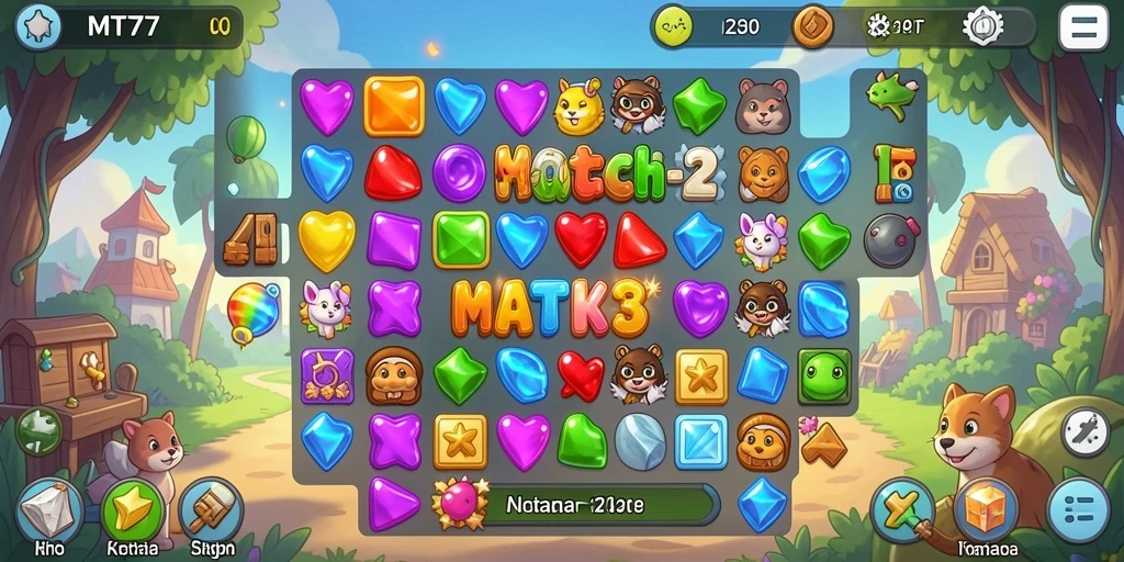 Tampilan gameplay seru MT777 yang penuh warna dan tantangan.