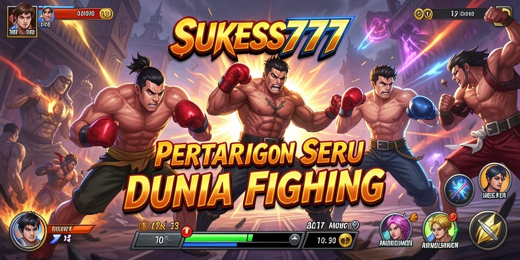 Screenshot gameplay SUKSES777 yang menunjukkan pertarungan seru antar karakter.