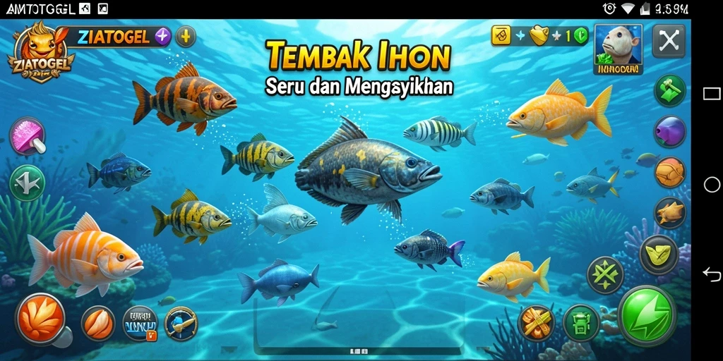 Gameplay seru menembak ikan dengan grafis menarik di ZIATOGEL.