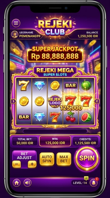 Tampilan antarmuka rejekiclub yang sederhana dan menarik.